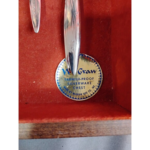 Vintage Gorham Stegor Star Spray Stainless Flatware 65 Pieces Atomic Starburst - Picture 8 of 9